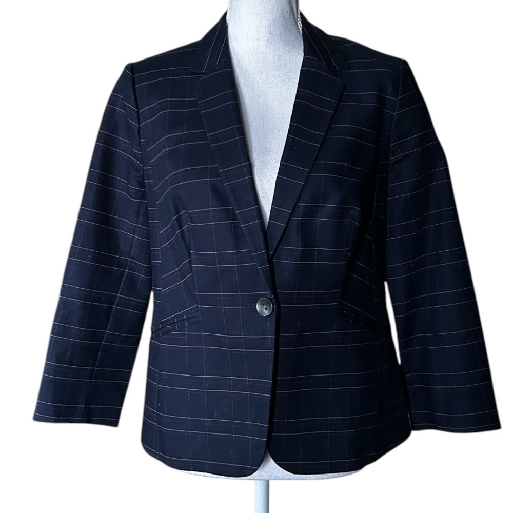NWOT The Limited Navy Plaid Blazer M